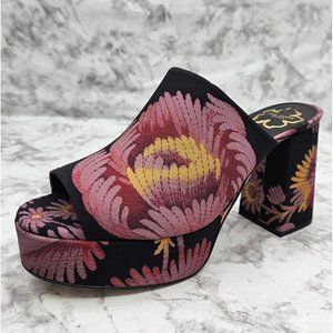 Ted Baker Delmia Vintage Floral Black Women's Platform Mule Size 38